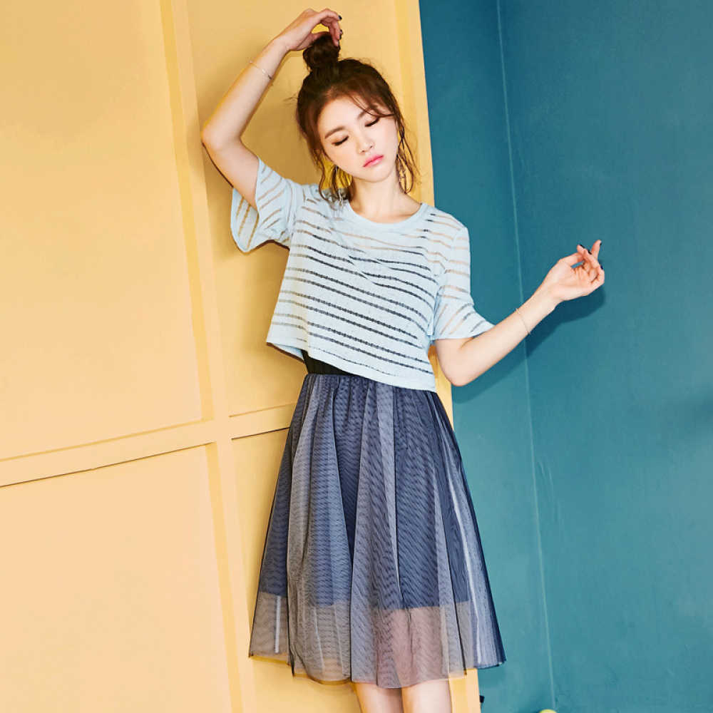 女装夏季新款短袖套装裙两件套连衣裙